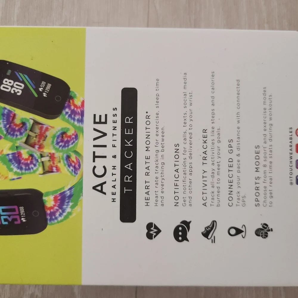 iTouch Active Smartwatch with Colorful Tie-Dye Band